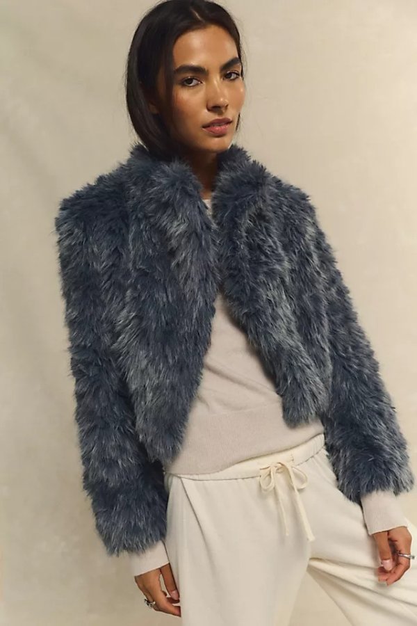 Supernova Cropped Faux Fur Jacket