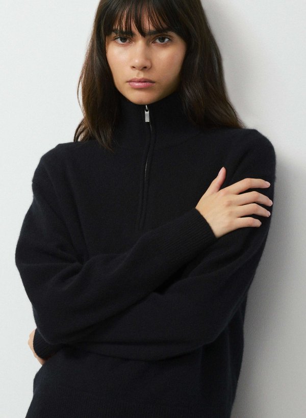 Essential Cashmere Metaphor 羊绒半拉链卫衣