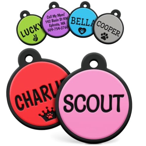 GoTags Silicone Silent Pet Tag Personalized Engraved
