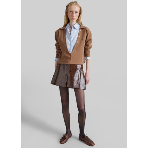 Sportmax Saio 涂层磨毛迷你短裙