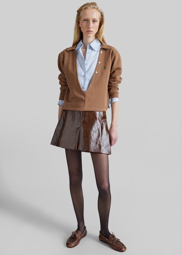 Sportmax Saio 涂层磨毛迷你短裙