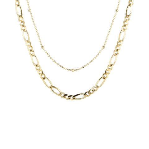 Glaze Jewelry 14K包银双层链项链