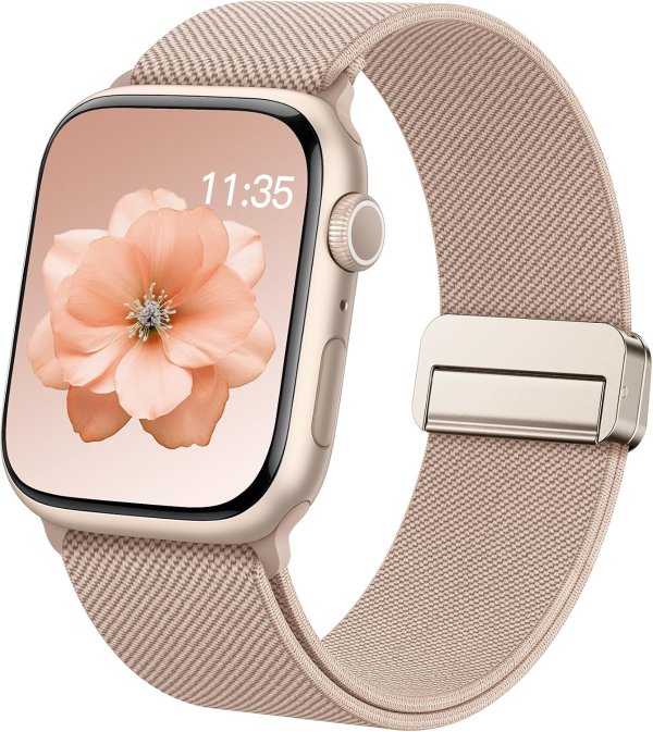 Sunnywoo Stretchy Loop Sport Band Adjustable Magnetic Clasp for Apple Watch