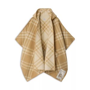 Burberry  可翻面格纹羊毛披肩