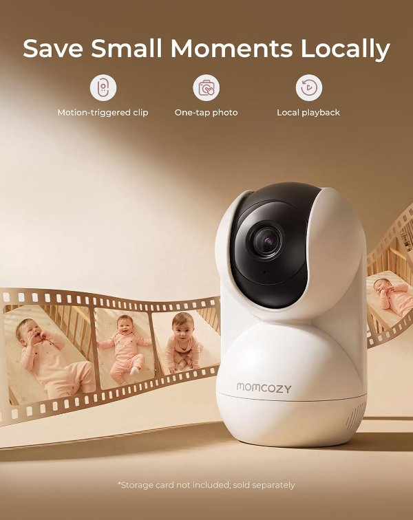 Momcozy 无WiFi婴儿监视器 5.5英寸1080P 智能预警