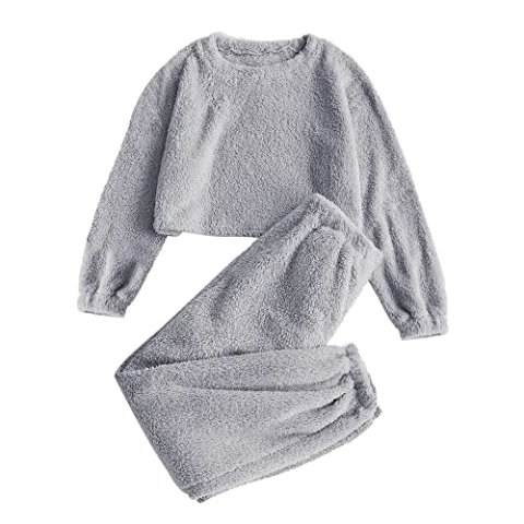 ZAFUL 女士羊羔绒家居服套装 长袖两件套