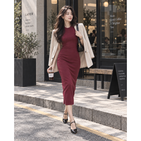 lululemonTech Ribbed Fit-and-Flare Midi Dress