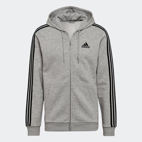 Men s Essentials Fleece 3-Stripes Full-Zip Hoodie