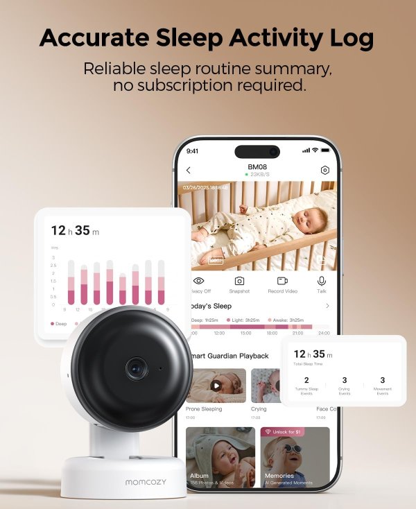 Momcozy 智能婴儿监护器 2K夜视