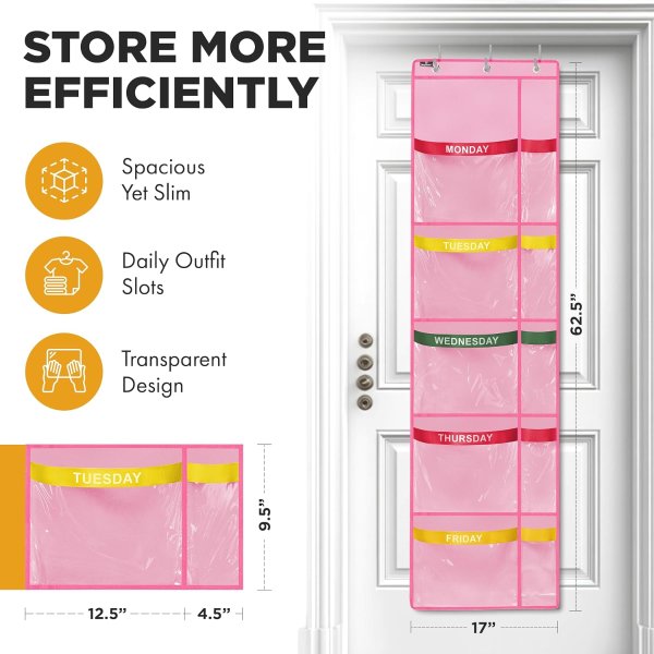  儿童衣物周计划收纳挂架 5层10袋