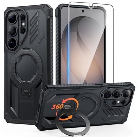 FNTCASE for Samsung Galaxy S26 Ultra Magnetic 360° Spin Stand Case
