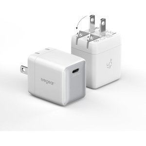 wegear Nano 45W GaN Foldable USB-C Charger Block 2-Pack