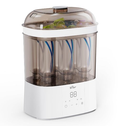 2-Layer Electric Steam Baby Bottle Sterilizer and Dryer, Holds 6 Bottles