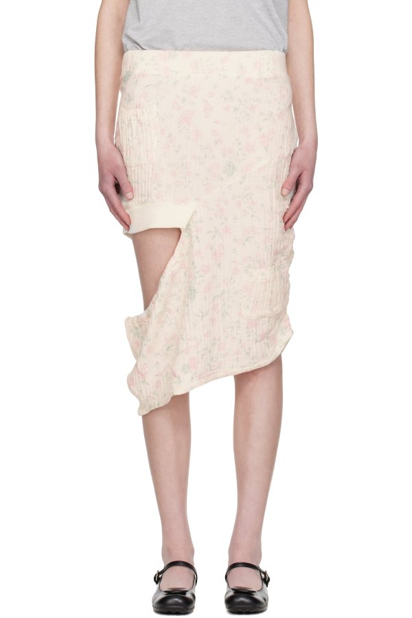 Off-White Floral Blankie Midi Skirt
