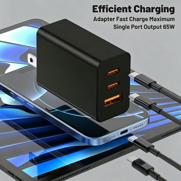 Kitminun 65W Super Fast Type-C Wall Charger with 100W USB C Cable Set