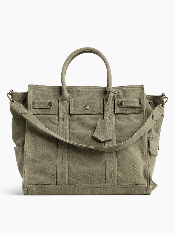 Large Canvas Five Pocket Tote Bag