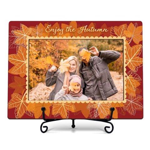 HandEasy XK07 4×6 Maple Leaves Fall Picture Frame Thanksgiving Home Decor