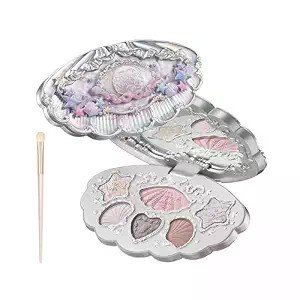 Flower Knows Shell's Jewel 6-Color Blush Highlight Contour Palette with Brush Set