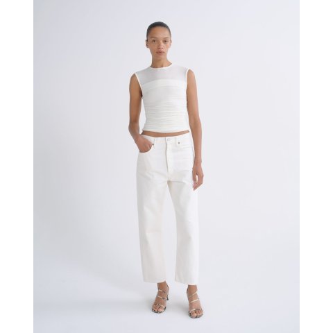 90 s Crop Mid Rise Straight Jeans