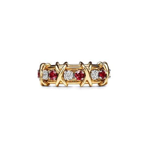 TIFFANY & CoYellow Gold Platinum Diamond Ruby Ring