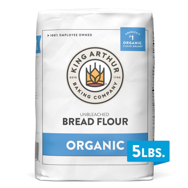King Arthur 100% Organic Unbleached Bread Flour 5 lb Non-GMO No Preservatives
