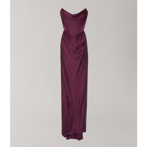 Galaxy Satin Strapless A-Line Dress