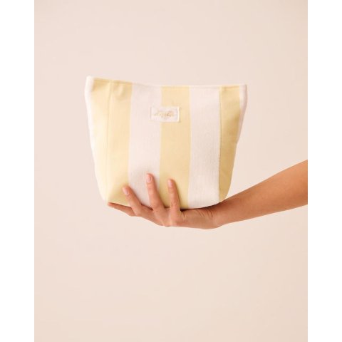 La Vie En Rose Striped Terry Pouch