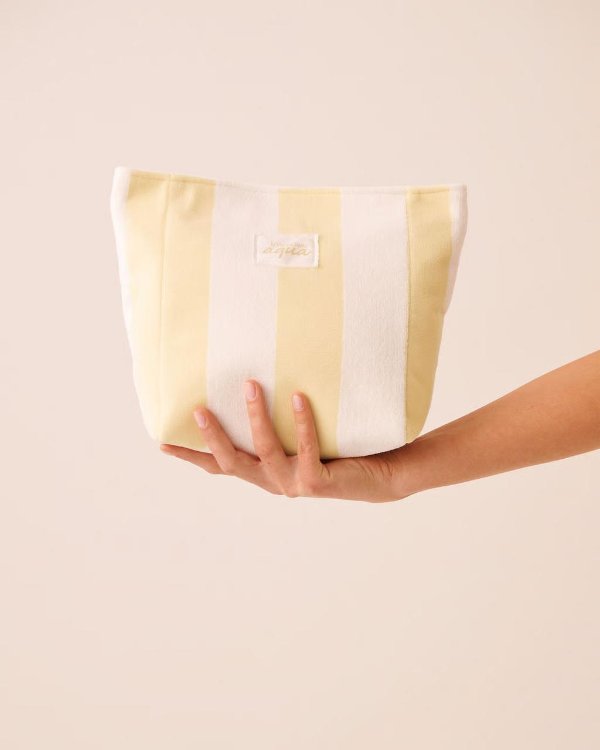 La Vie En Rose Striped Terry Pouch