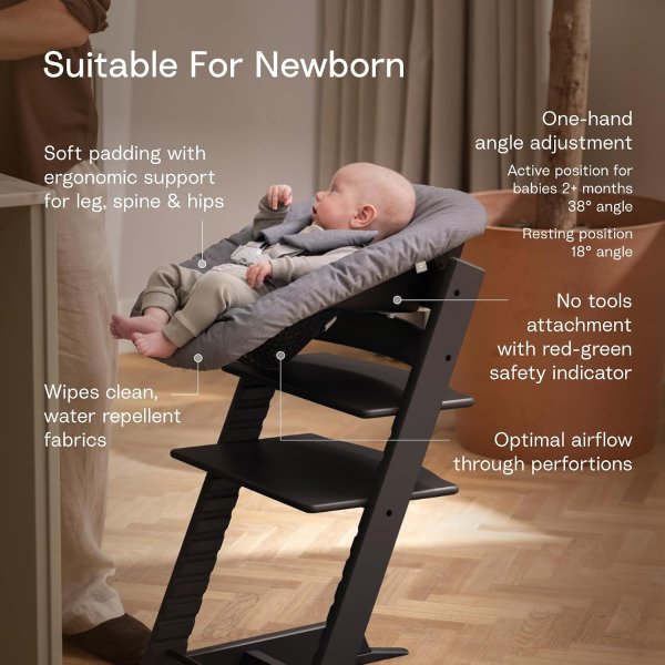  Tripp Trapp High Chair with Newborn Set and Tray