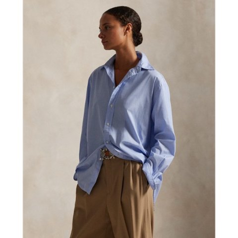 Ralph LaurenEnd-On-End Oversize Fit Cotton Shirt