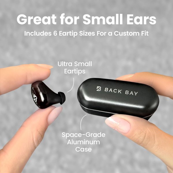 Back Bay Audio Mini Wireless Earbuds for Small Ears Bluetooth