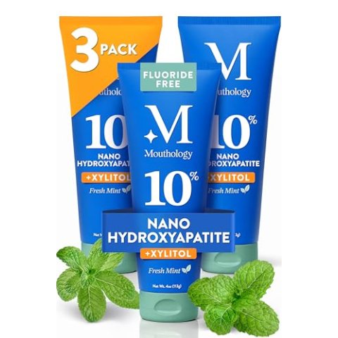 Mouthology 10%纳米羟基磷灰石牙膏 3支装 4盎司 无氟