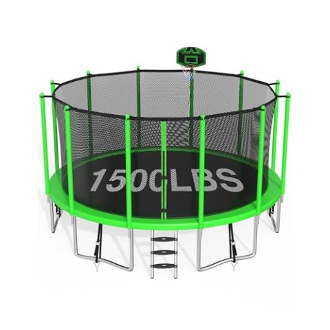 CITYLE 1500LBS无缝蹦床 含护网 篮球框 15英尺