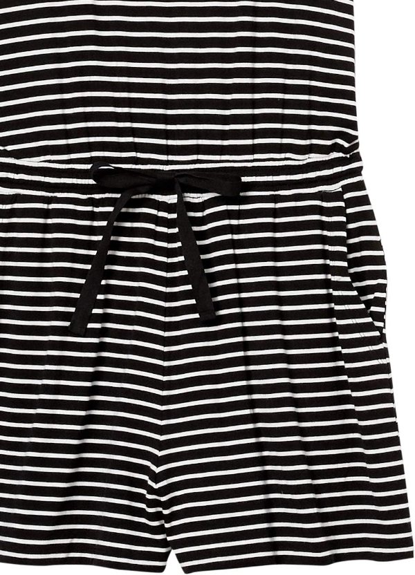 Amazon Essentials Women's Short Sleeve Scoop Neck Romper with Elastic Waist Casual Summer