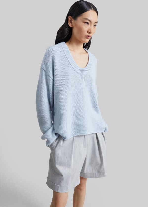 Loulou de Saison Derry 羊绒毛衣 浅蓝