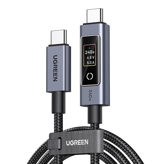 UGREEN Nexode 240W USB-C to USB-C Cable with TFT Smart Display 3.3ft