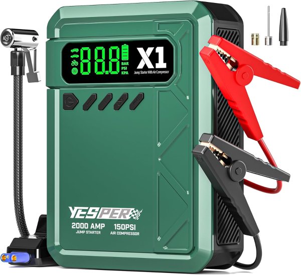 YESPER X1 汽车应急启动电源 150PSI带打气泵