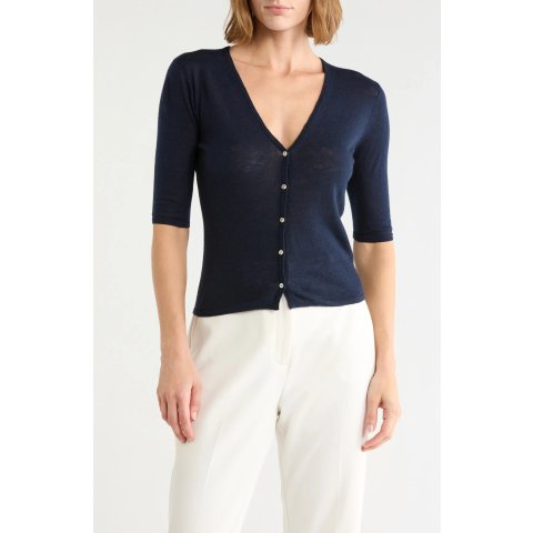 Vince Women s V-Neck Elbow Sleeve Cardigan