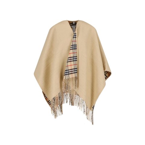 Poncho-Style Jacket with Classic Checkered Lining