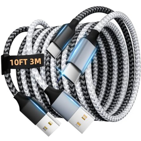 USB转Type-C快充线 3.1A 2条装 10英尺