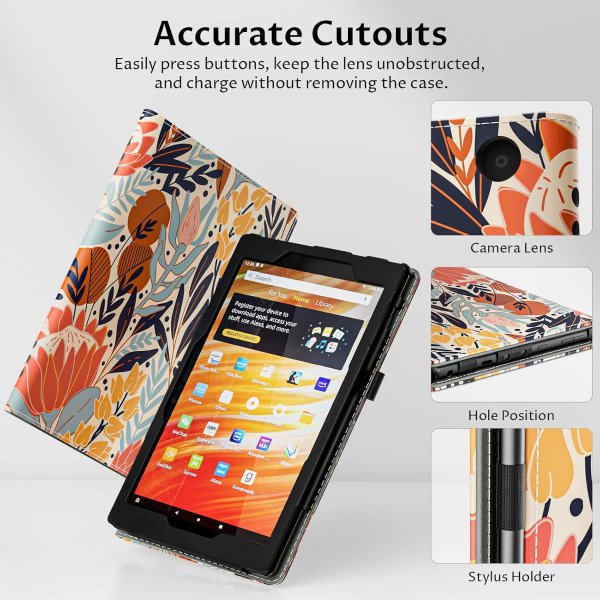 VORI Case for Kindle Fire HD 10 13th/11th Gen with Hand Strap and Auto Wake/Sleep