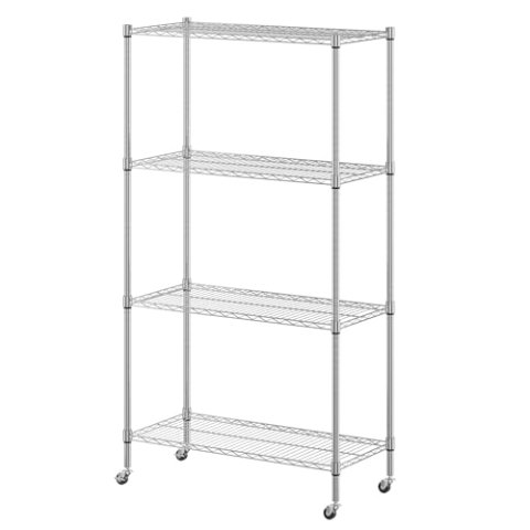 Homdox Heavy Duty 4-Tier Metal Shelving Unit Adjustable 36.02"x17.91"x74.41"
