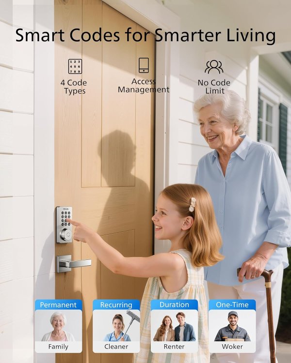 Philips Smart Door Lock with Handle Built-in WiFi App & Voice Control Fingerprint Keyless Deadbolt