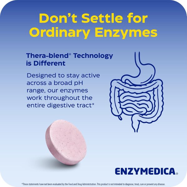 Enzymedica 儿童消化酶咀嚼片 60片