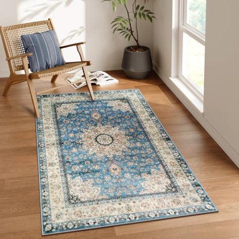 Lahome Felice 中古东方花卉地毯 3x5 防滑可水洗