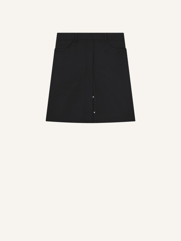 Stretch Twill Snap Pencil Skirt