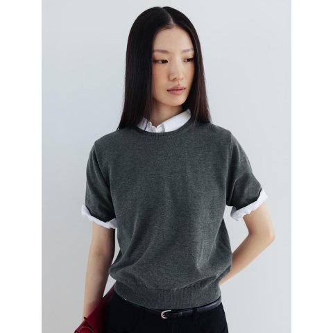 圆领短袖针织衫 2GMUKN22