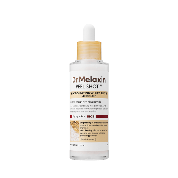 Dr.Melaxin Peel Shot Glow White Rice Peeling Ampoule 80ml Exfoliating Pore Tightening