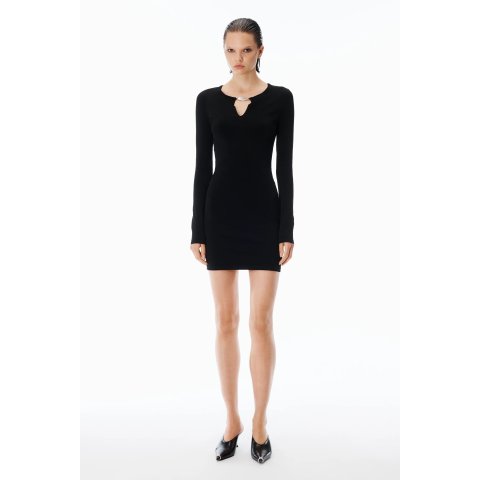 Metal Logo Matte Jersey Minidress