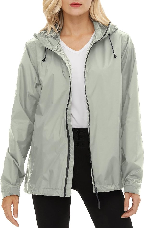 LeSies Women's Lightweight Waterproof Rain Jacket